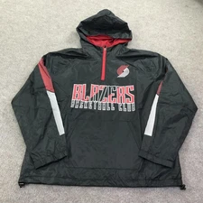 Portland Trail Blazers Jacket Mens Large Black NBA Basketball Hooded Pullover