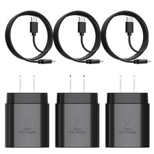 Type C Charger 25W C Super Fast Charging Block USB C Cable Black