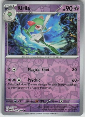 Pokemon Kirlia - Uncommon SV: Paldean Fates 028/091 NM