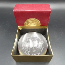 NASA Mars Exploration Rovers 2004 Glass Paperweight Caltech JPL Space Planet Box
