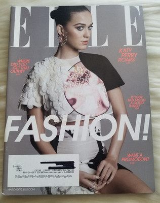 ELLE MAGAZINE MARCH 2015 KATY PERRY ROARS FASHION! GENE POOL WRAP AROUND COVER