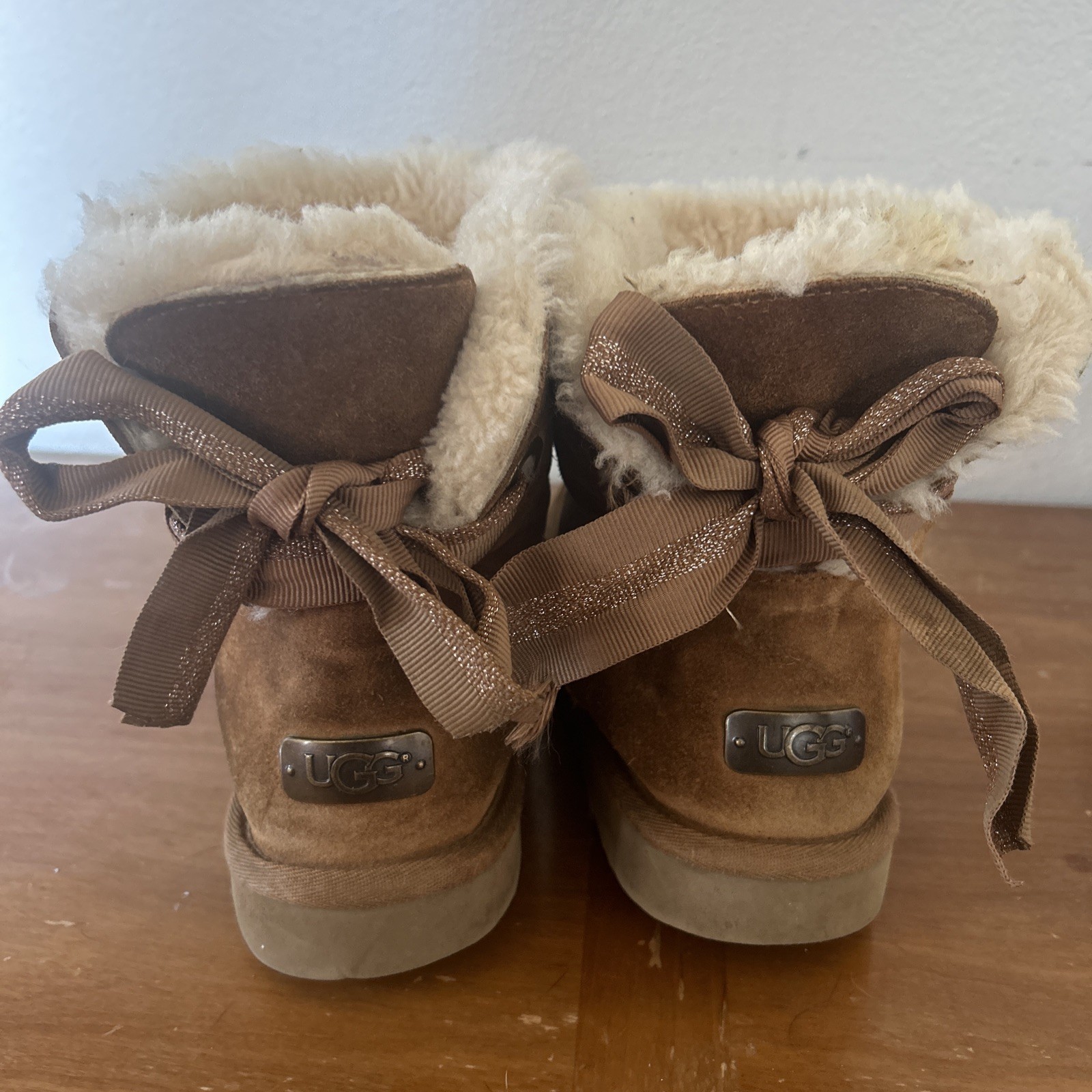 UGG Mini Customizable Bailey Chestnut Suede Bow W… - image 2