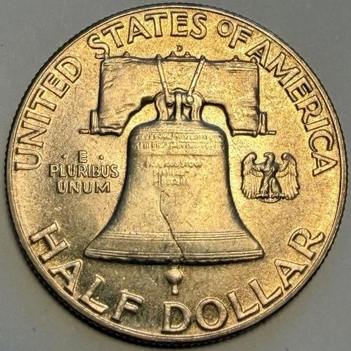 1948-D Franklin Half Dollar, BU, Full Bell Lines FBL (lot 43)