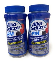 2 Pack Alka Seltzer PM Gummies Heartburn Relief & Sleep, 54 Ct Each, Exp 04/26