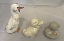 Bird Duck Geese Figurines a Set of Three Ceramic Unbranded Figurines Cute