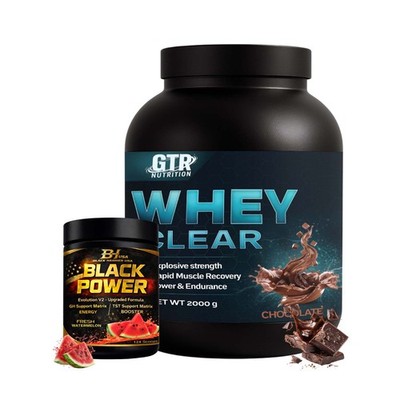 Clear Whey Protein 2KG Chocolate +Free Black Power Pre-Workout Energy Performa