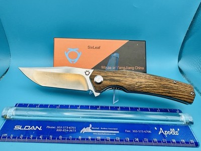 Sixleaf Folding Knife 9Cr13MoV Blade Wood Handle Outdoor Pocket Knife SL-39-Wood