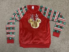 Disney Fleece Ugly Christmas Sweater Mickey Mouse Juniors XG 15/17 Preowned
