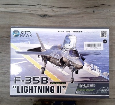 F-35B Lightning II Kitty Hawk Model Kit 1:48 w/Photo Etched Brass open box