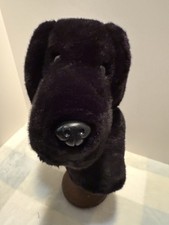 Vintage 80s Daphne Labrador Golf Club Headcover Dog Lab Black Plush USA 12" 