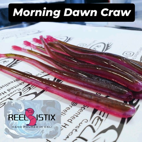 Roboworm Style 5.75 Slim Bot plastic Worm/ Drop shot. Morning dawn Craw -10ct.