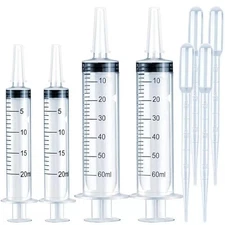 4 Pack 20ml Plastic Syringe, Large Syringes Without Needle for Scientific