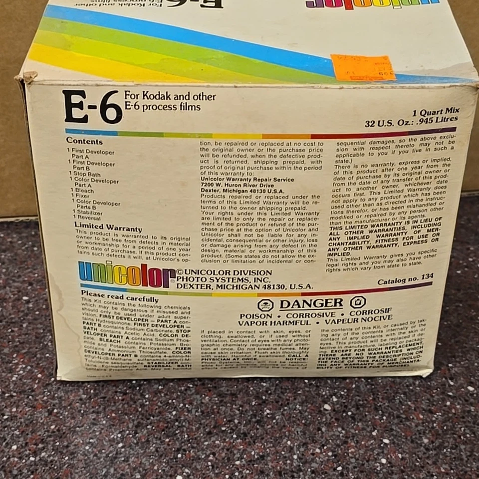 Vintage Unicolor Process E-6 Chemistry Kit Kodak Color Positive/ Slides Films - Image 2 of 4