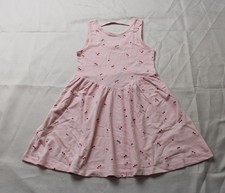 Children's Place Girl's Cherry Print Bar Back V Waist Dress EJ3 Pink Small NWT