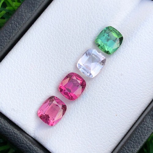 Natural 4.10 Carat Cushion Cut Pink & Green Tourmaline Gemstone From Afghanistan - Picture 6 of 17
