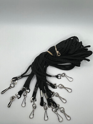 Set of 10 Assorted Black Lanyards