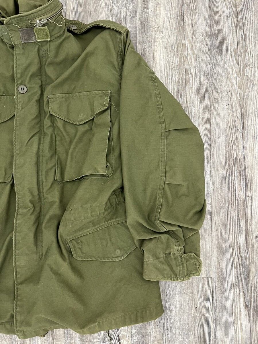 Vintage 80s M-65 Field Jacket Military US Army OG 107 size Small