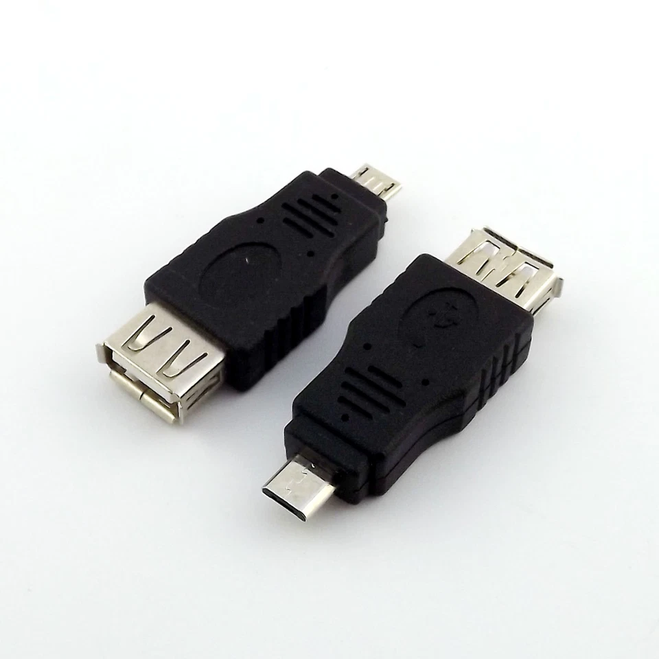 10pcs USB 2.0 A Female Jack to Micro-B 5 Pin Male Plug OTG Adapter Connector F/M - Image 2 of 4