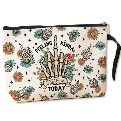 Jztco Skeleton Funny Makeup Bag Skull Gifts for Women Female Her Mom Wife Bes...