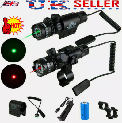 Tactical Green Red Dot Laser Sight Designator For Air Gun Rifle Mount ...