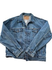 Levi Strauss Signature Series Blue Jean Denim Trucker Jacket Size Medium