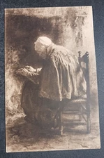 vtg postcard art  josef israels to grow old art netherlands