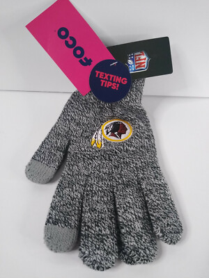 Washington Redskins Logo NFL One Size Unisex Touchscreen Winter Gloves Gray NWT
