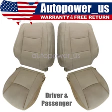 Driver & Passenger Bottom & Top Leather Seat Cover Tan For 2003 2004 Lexus GX470
