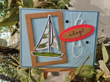 STAMPIN UP CARD KIT- SAILBOAT AHOY! Makes 4-Set #25.393