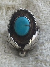 Navajo Ring Turquoise Size 5.5 Vintage Sterling Silver Southwest women
