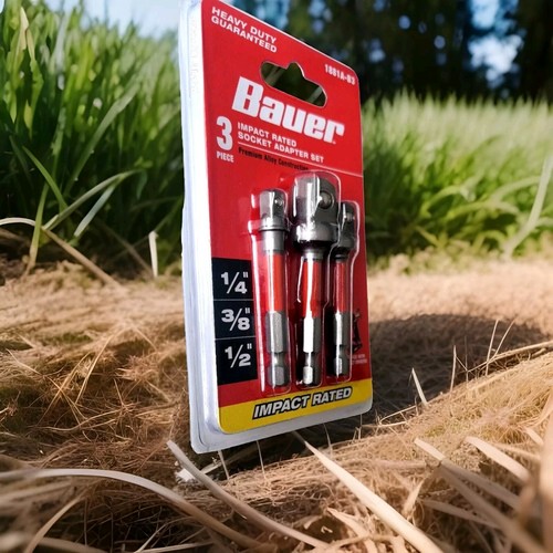 Bauer 3 impact rated Socket adapter set.heavy duty1/4" ,3/8" ,1/2"