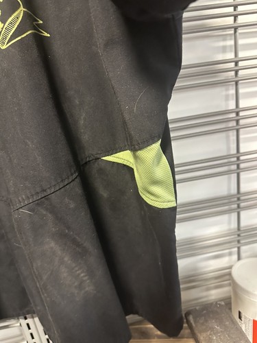 Happy Chef coat Shirt Cook Kitchen Uniform men's XL Extra Large Black Green - Picture 8 of 9