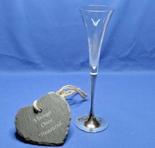 Crystal & Silver Plate CHAMPAGNE / PROSECCO GLASS *  Plata Lappas Argentina VGC