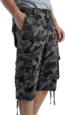 Men's Cargo Shorts Relaxed Fit Below Knee 13 Inch Inseam Outdoor with Pocket