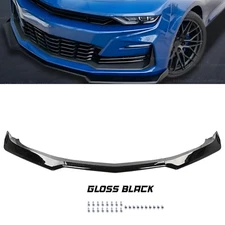 Gloss Black Front Bumper Lip Splitter ABS Fits For 16-22 Chevy Camaro 1LE Style