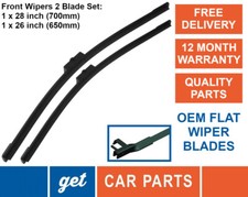 Front Wiper Blades (28" + 26") for Renault Modus from 2004-2012 Exact Fit OEM