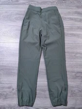 Members Mark Travel Joggers Mens Small Green 4-Way Stretch Active Drawstring