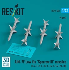 AIM-7F Low Vis Sparrow III missiles F-4 F-5 F-15 F-16 F-14 1/72 Reskit RS72-0458
