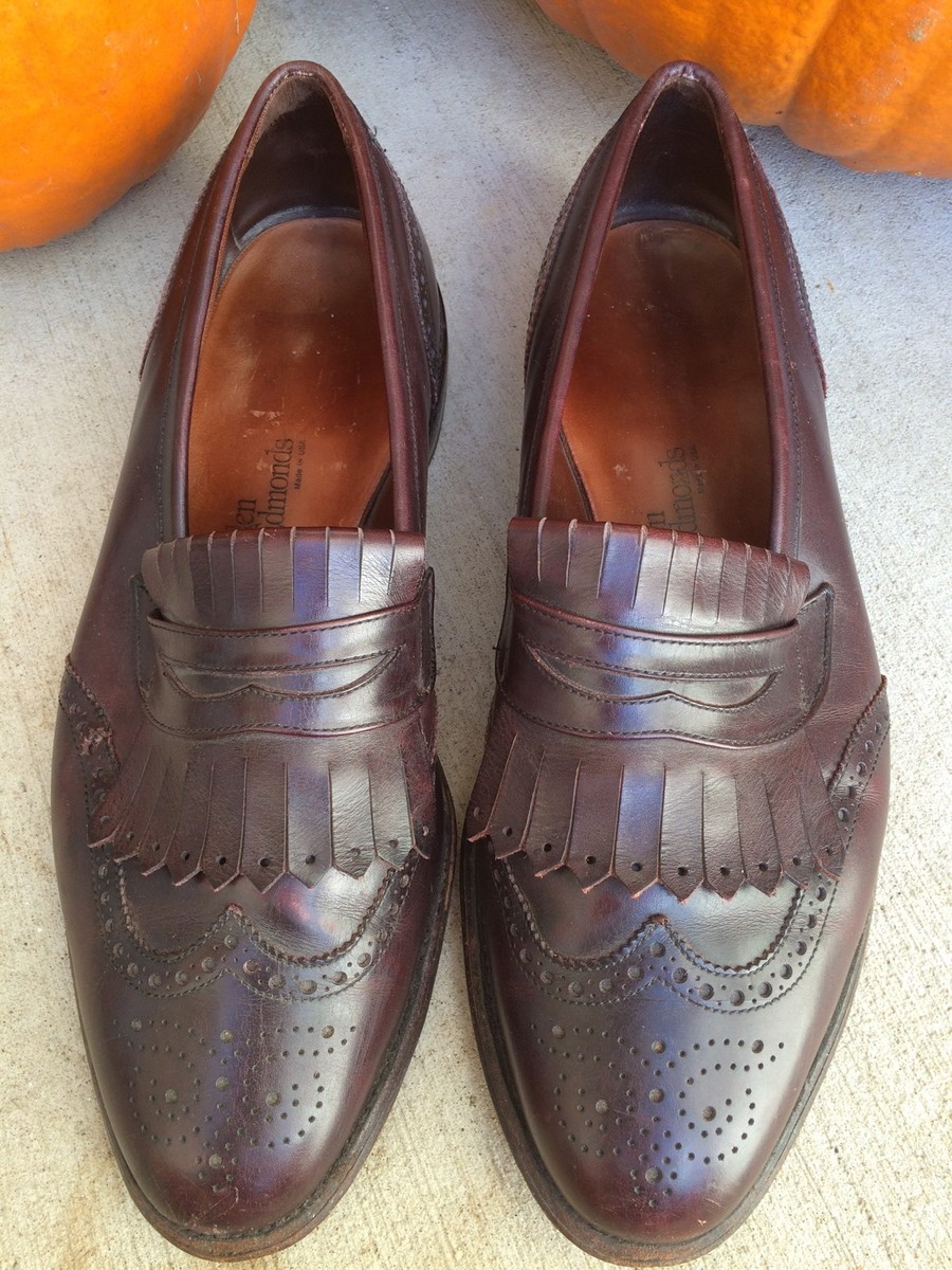 ALLEN EDMONDS Wakefield Burgundy Brown Leather Tassel  display picture 3