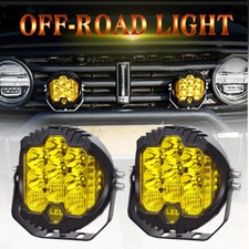 2x 5 Led Work Light Bar Amber Pods Drl Round Offroad Driving Truck Atv Fog Lamp 2x 5 Led Work Light Bar Amber Pods Drl Round Offroad Driving Truck Atv Fog Lamp