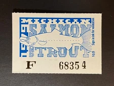 Michigan State Revenue - 1979 - $5.25 - Salmon & Trout Stamp, MNH, Wooton #12 MI