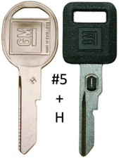 GM OEM Single Sided VATS Ignition Key #5 + Doors/Trunk GM OEM "Coined" Logo Key