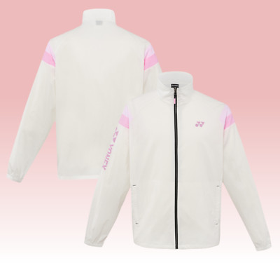 YONEX テニスウェア L ホワイト/ピンク On Sale] YONEX 25S/S Unisex Badminton Jacket Training Sportswear