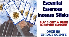 Escential Essences Incense & FREE BURNER  when you Buy 3 Or More!!!