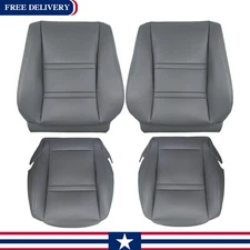 For 1990 to 1997 Toyota Land Cruiser-Driver & Passenger Leather Seat Covers Gray