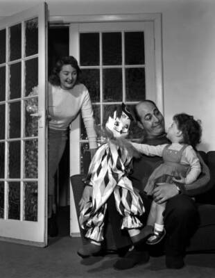 Comedian Alfred Marks is pictured with his wife 1950s Old Photo