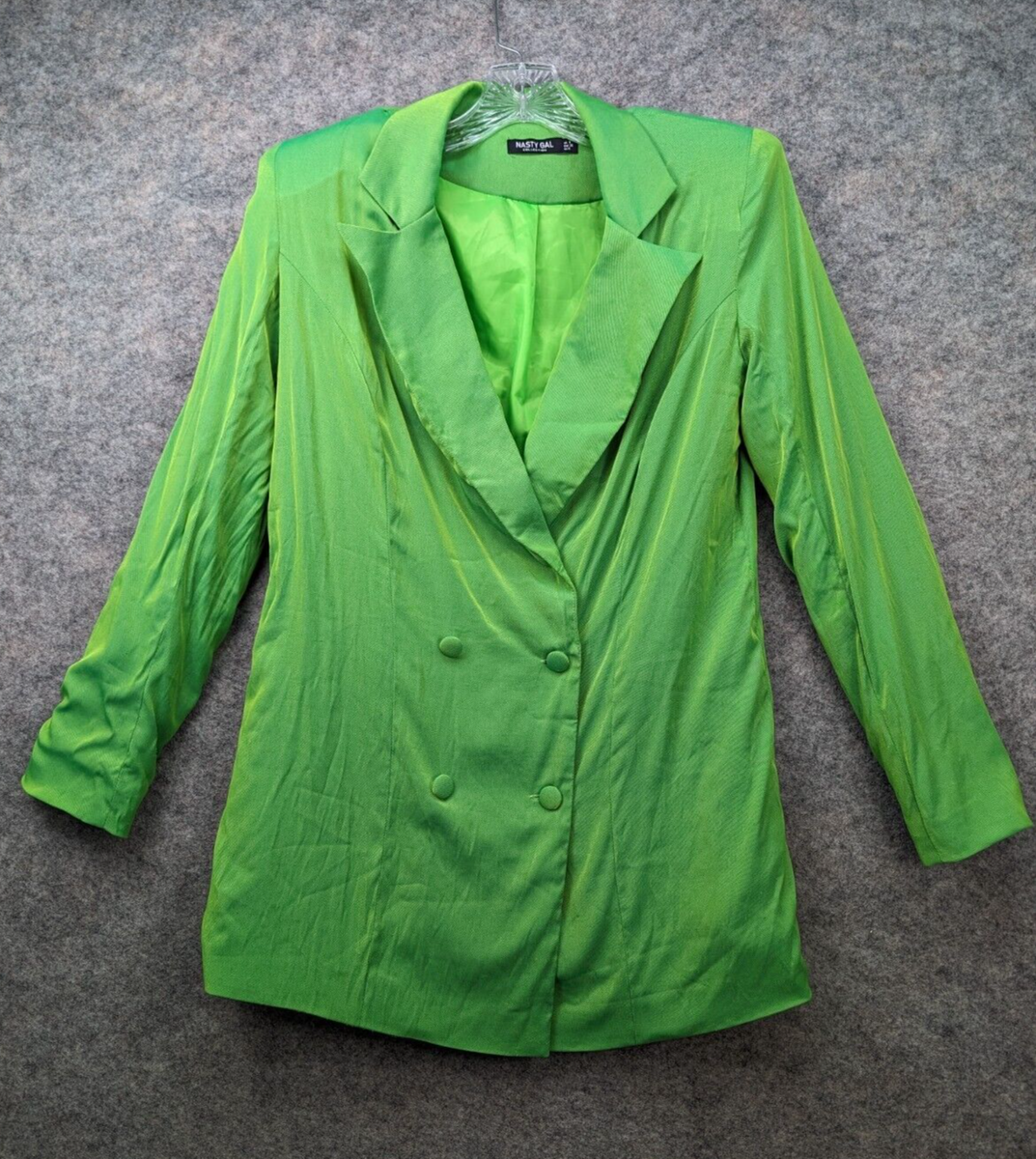 Nasty Gal Collection Blazer Jacket Womens Neon Green Oversized