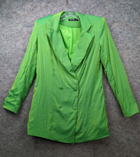 Nasty Gal Collection Blazer Jacket Womens 4 Neon Green Oversized Shoulder pads