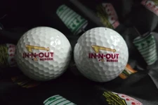 In-N-Out Burger Logo Golf Balls (Previous Played With) One Pair (2 Total) INO