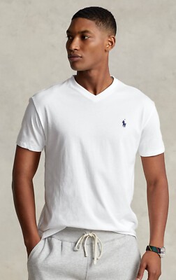 NWT Polo Ralph Lauren Big & Tall Solid WHITE Short Sleeve V-Neck